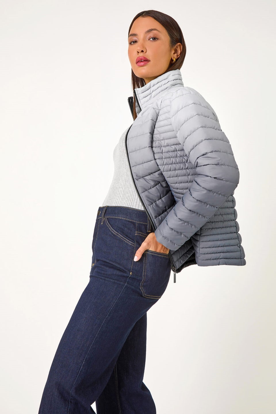 Funnel neck padded coat online