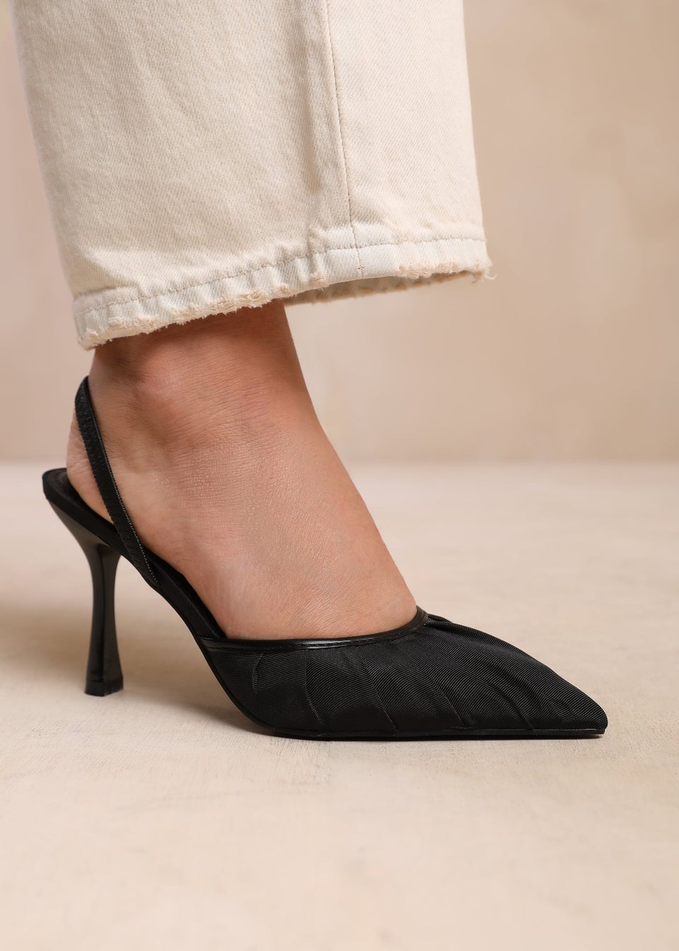 Where s That From Black Maldives Wide Fit Pointed Toe Heels Matalan