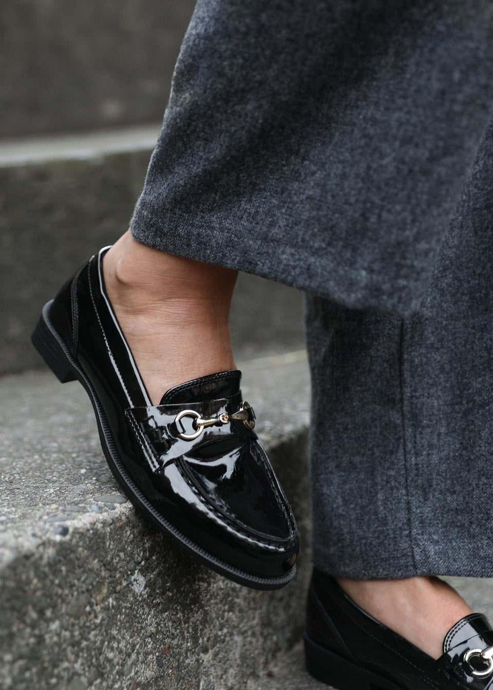 Where's That From Black Cielo Extra Wide Metal Detail Loafers