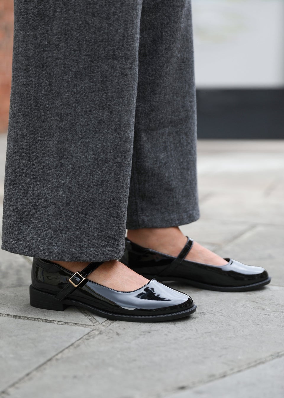 Where s That From Black Kingston Extra Wide Low Heel Loafers Matalan