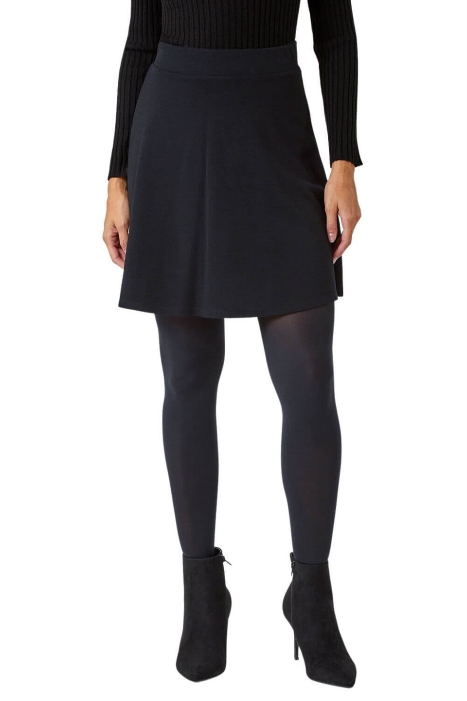 Black a line skirt with elastic waist new arrivals
