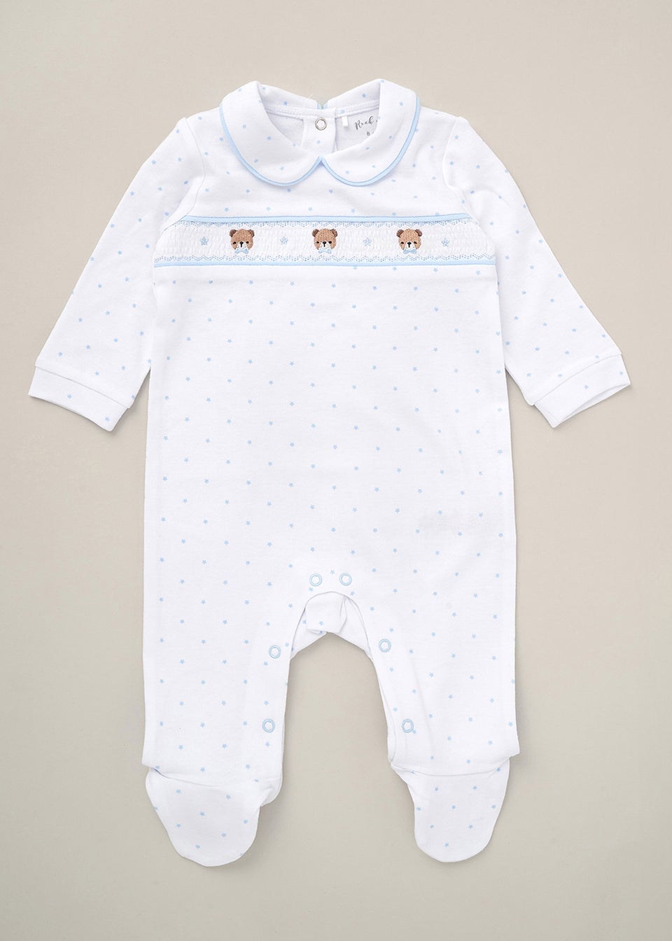 Rock a Bye Baby White Bear Print All in One