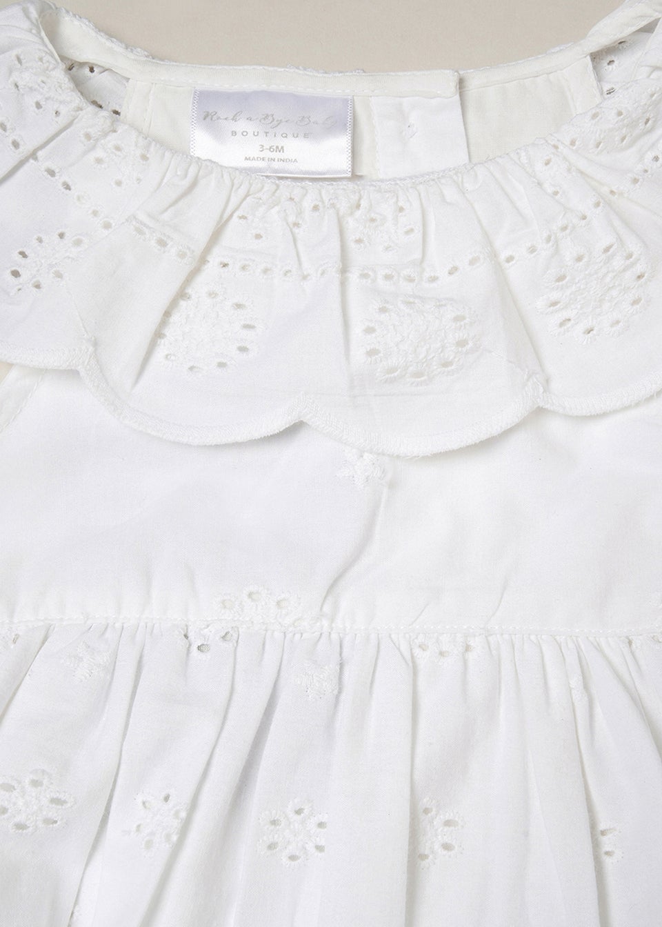 Rock a Bye Baby White Broderie Anglaise Dress, Pant and Headband Outfit Set