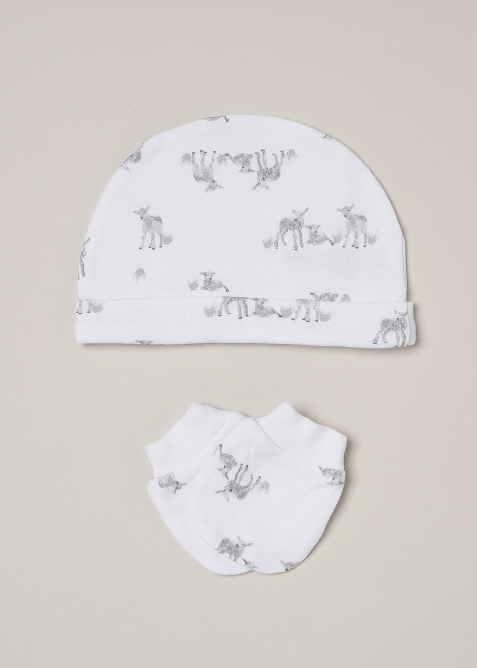 Rock a Bye Baby White Deer Print 5-Piece Hanging Gift Set