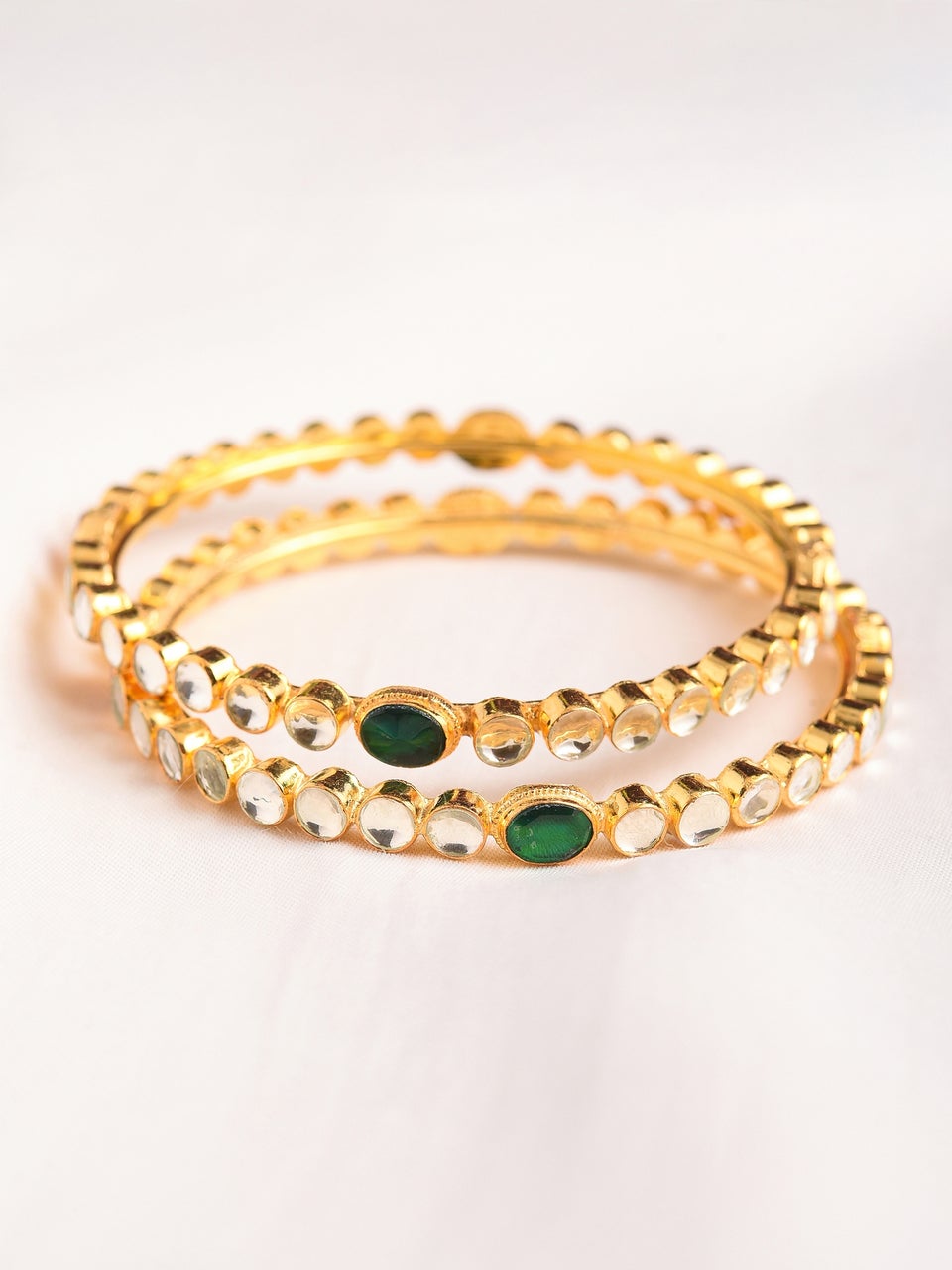 Women Gold Non Adjustable Brass Bangles