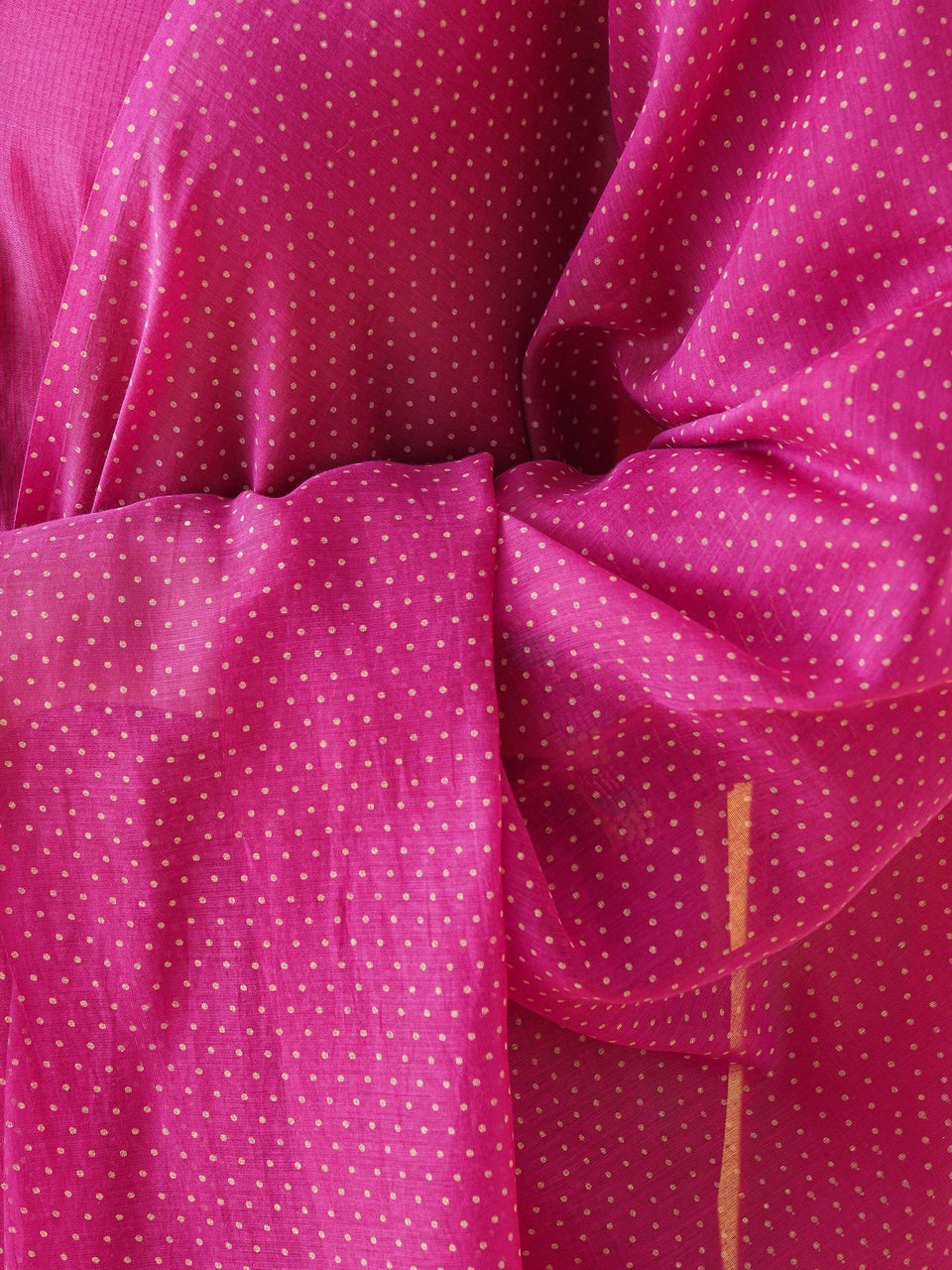 Women Pink Cotton Silk Collection Dupatta