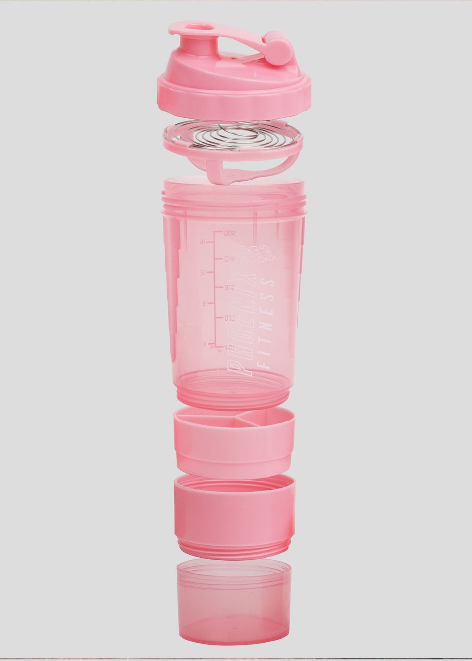 Phoenix Fitness Pink Compartment Shaker Bottle