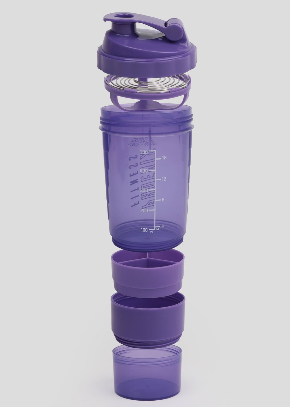 Phoenix Fitness Purple Compartment Shaker Bottle