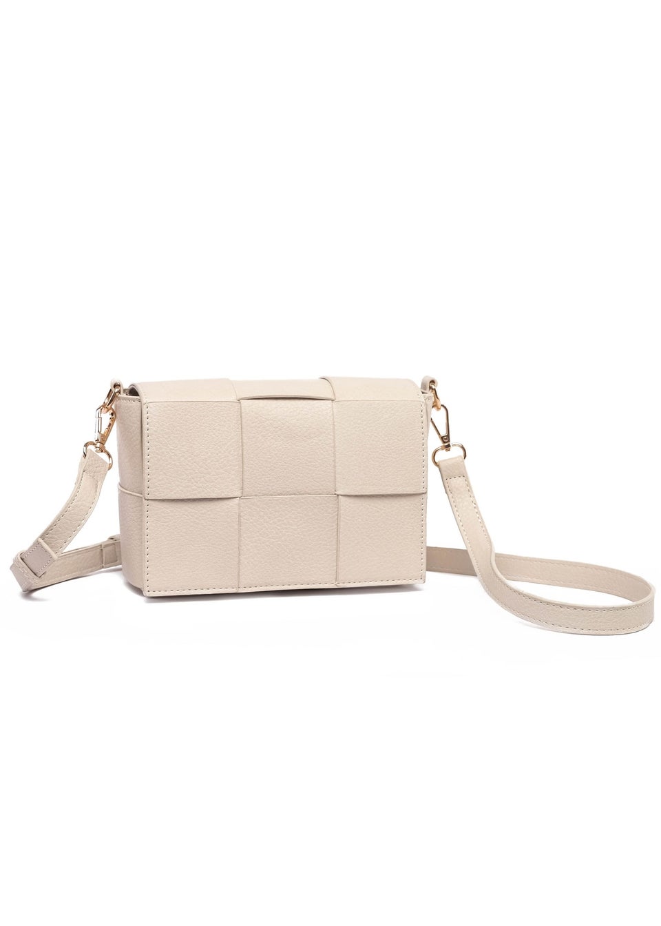 Raffaella Beige Woven Cross Body Bag
