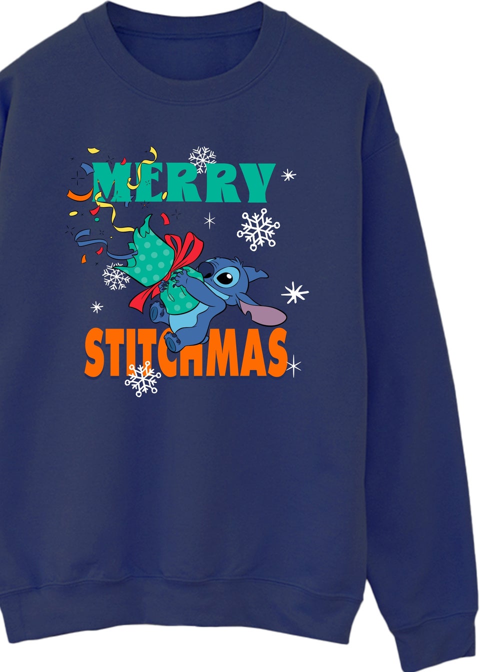 Disney Lilo & Stitch Merry Stitchmas Cracker Stitch Men Navy Graphic Sweatshirt