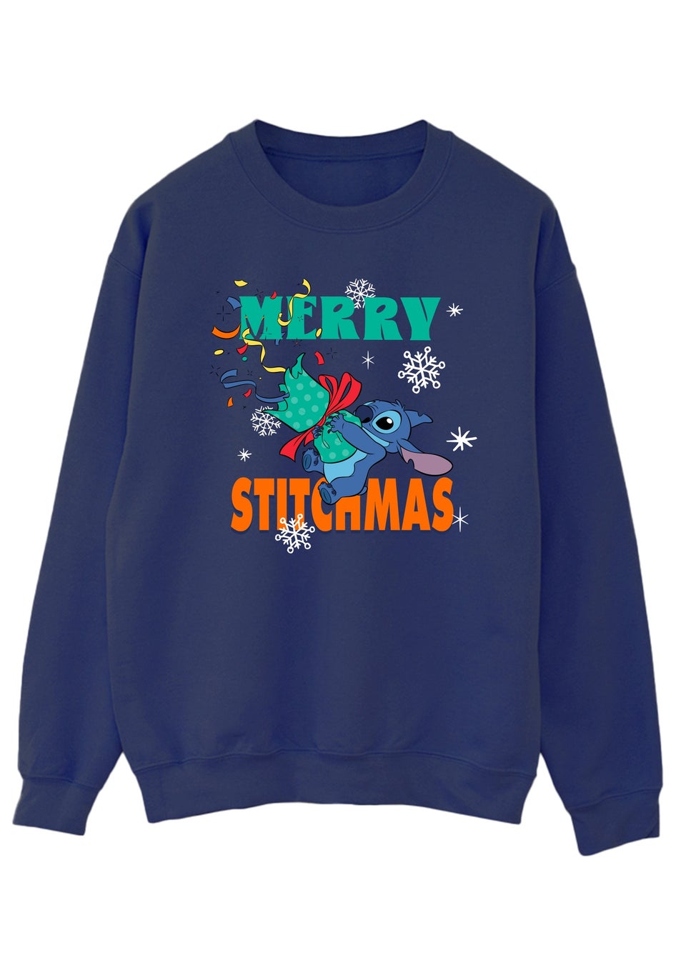 Disney Lilo Stitch Merry Stitchmas Cracker Stitch Men Navy Sweatshirt Matalan