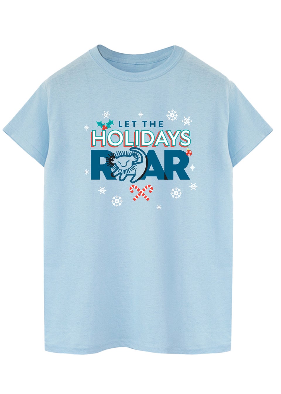 Disney Lion King Let The Holidays Roar Men Baby Blue T Shirt Matalan