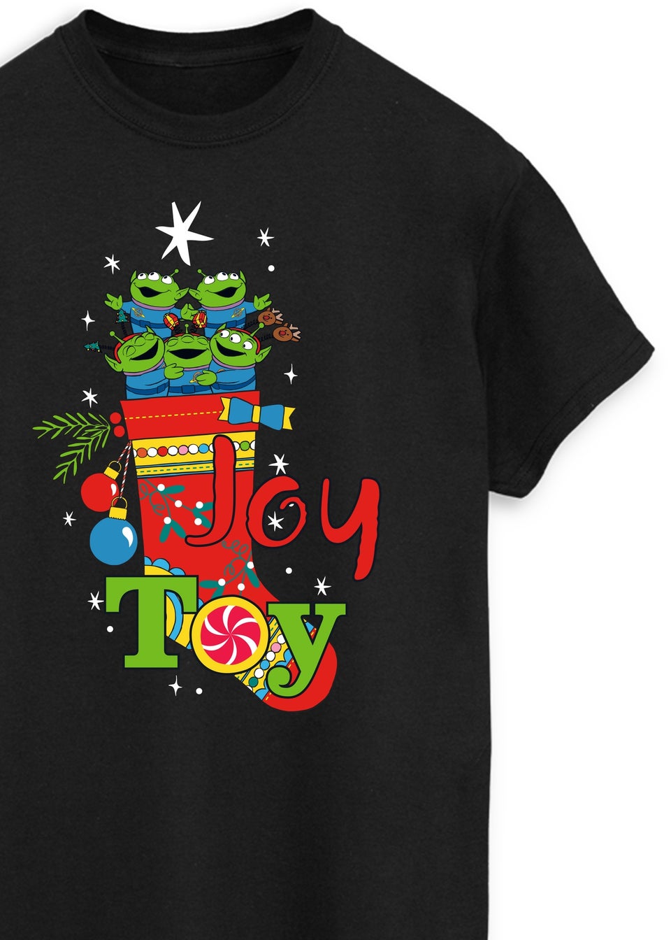 Disney Toy Story Aliens Joy Toy Men Black Graphic T-Shirt