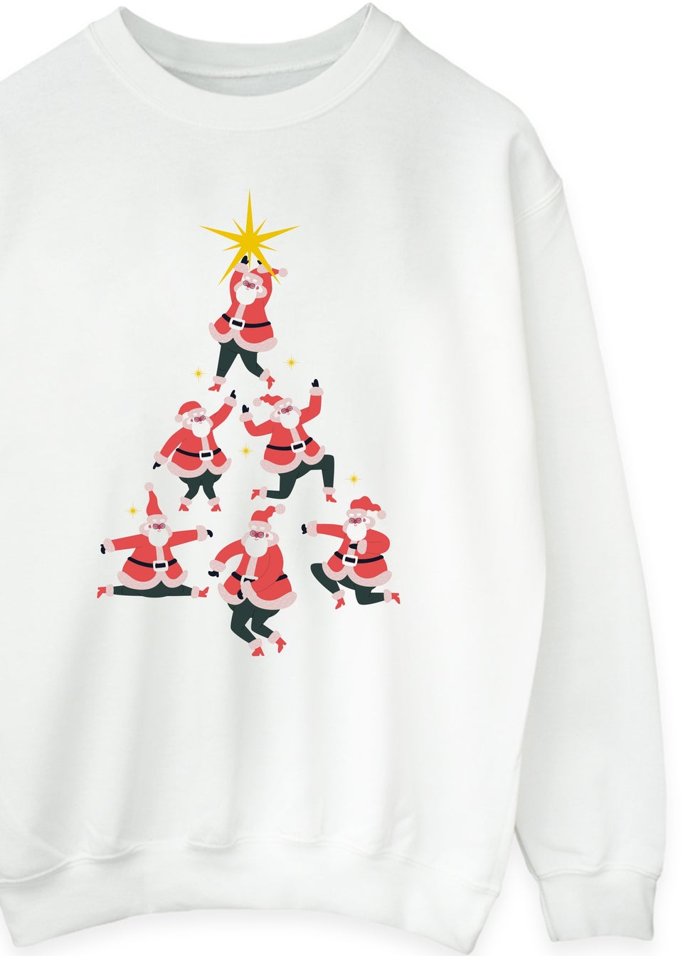 Christmas Santa Tree Men White Sweatshirt