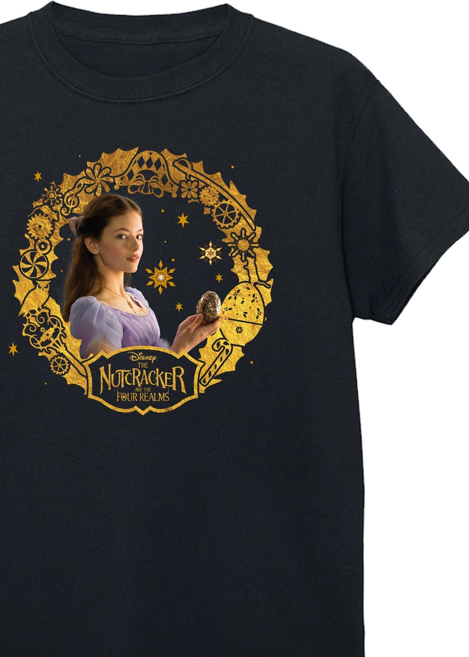 Disney The Nutcracker Golden Wreath Clara Girls Black T-Shirt (3-13 Years)
