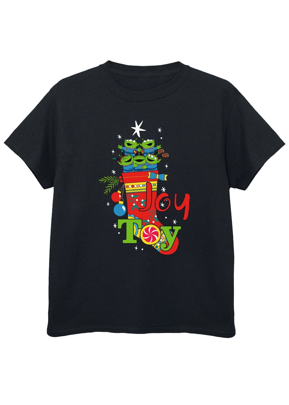 Disney Toy Story Aliens Joy Toy Boys Black T-Shirt (3-13 Years)