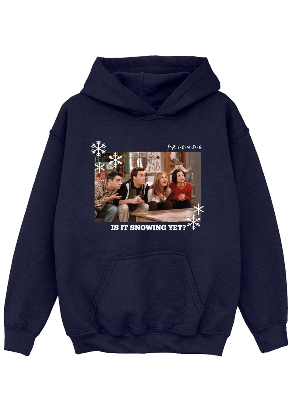 Friends Snowing Yet Girls Navy Hoodie (3-13 Years)