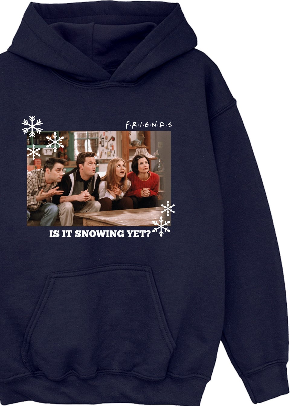Friends Snowing Yet Girls Navy Hoodie (3-13 Years)