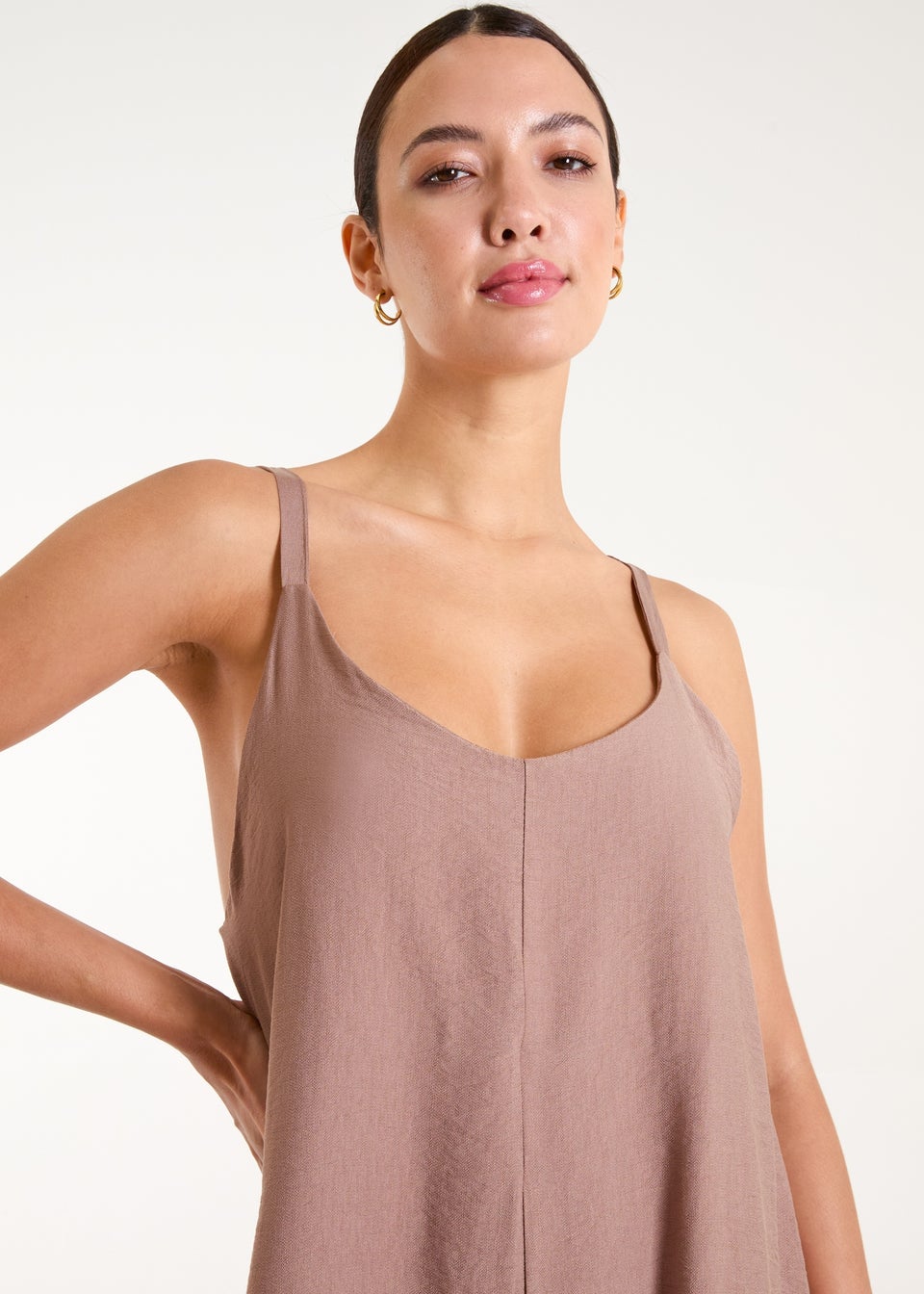 Blue Vanilla Brown Wide Leg Jumpsuit