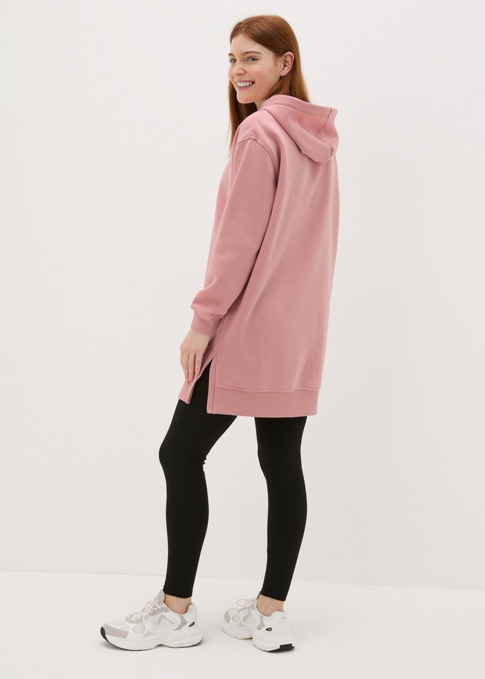 Pink Longline Hoodie