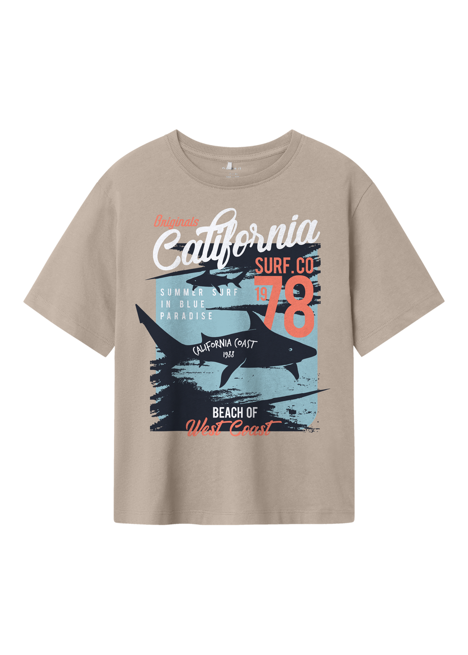 Name It Boys Beige California T-Shirt (6-12yrs)