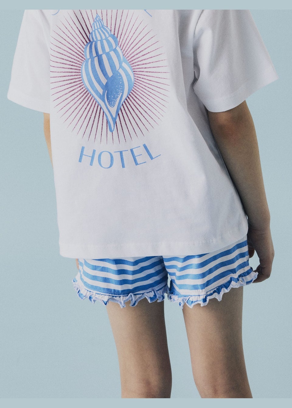 Name It Girls Blue Stripe Frill Shorts (7-12yrs)