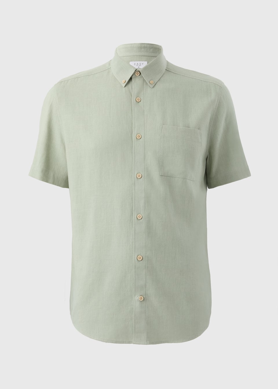 Green Linen Short Sleeve Shirt