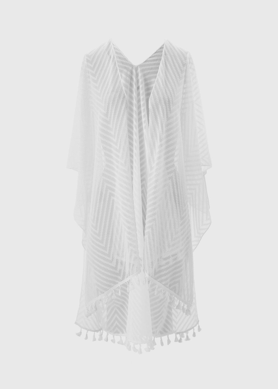White Textured Kimono
