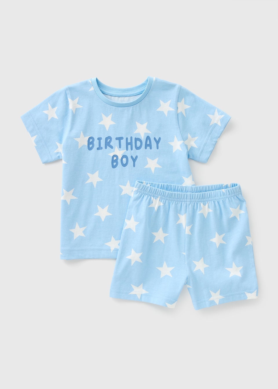 Boys Blue Birthday T-Shirt & Shorts Pyjama Set (1-7yrs)