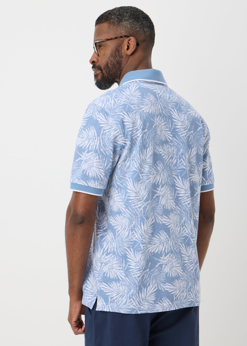 Lincoln Blue Palm Printed Polo Shirt