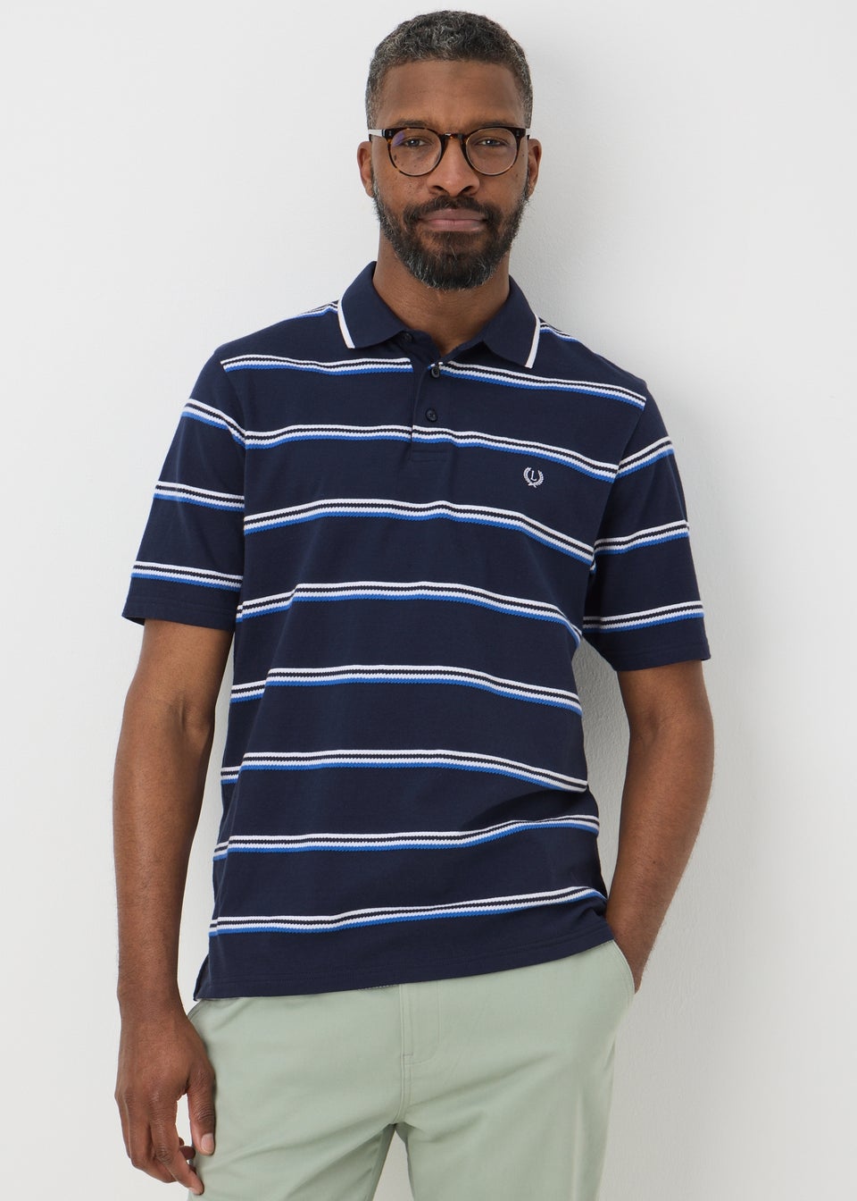Lincoln Herringbone Stripe Polo Shirt