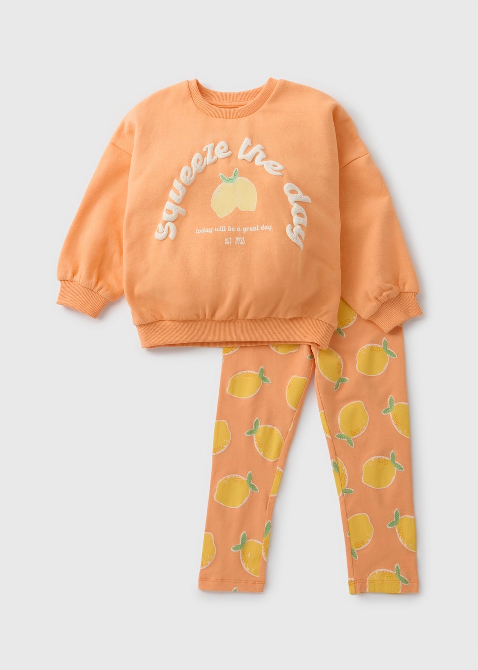 Girls Orange Lemon Sweatshirt & Legging Set (1-7yrs)