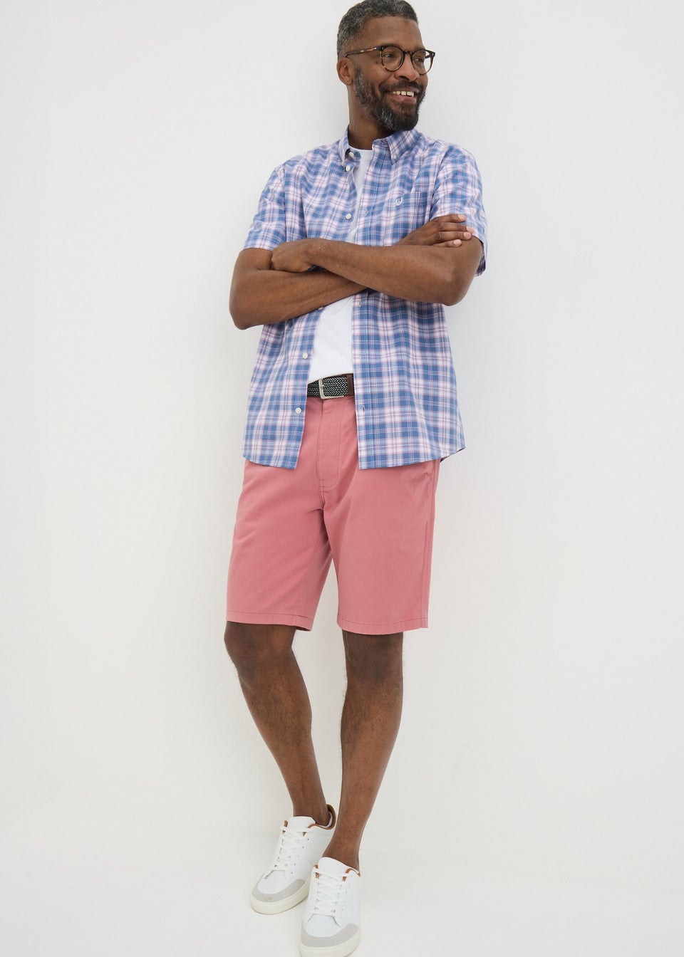 Lincoln Pink Belted Chino Shorts