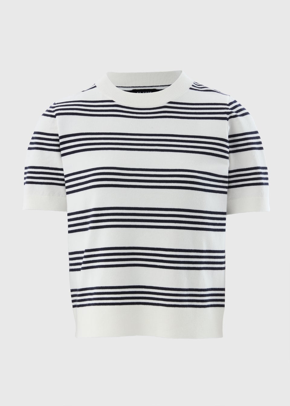 Et Vous Ivory Stripe Short Sleeve Jumper