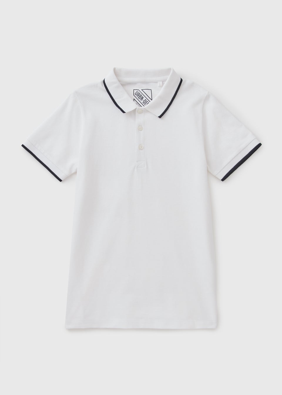 Boys White Tipped Polo Shirt (7-15yrs)