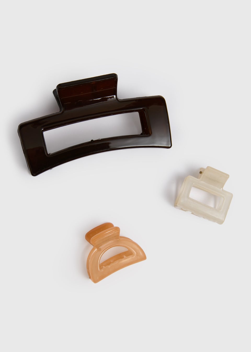 3 Pack Multicolour Sunbaked Resin Claw Clips