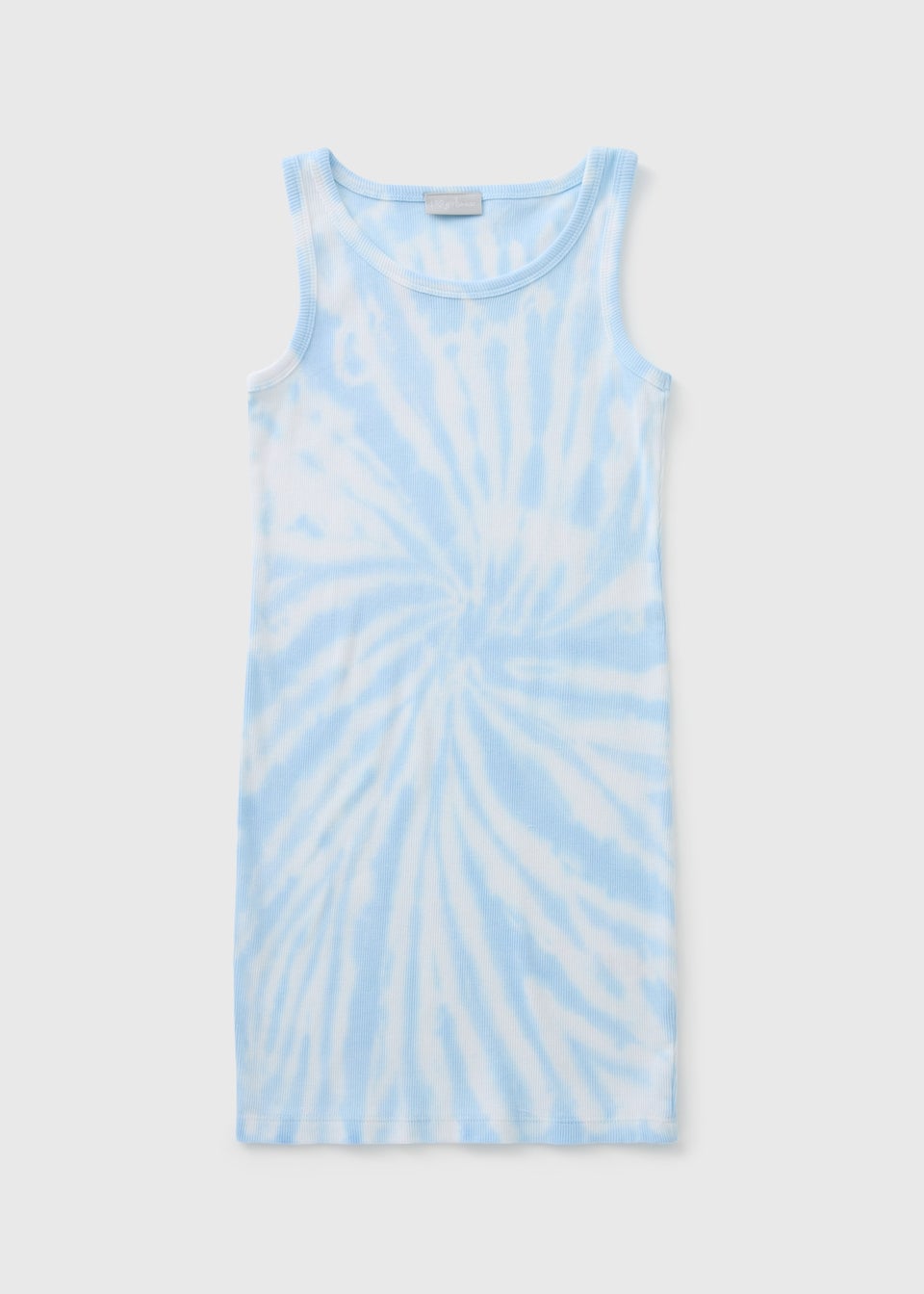 Girls Blue Tie Dye Ribbed Dress (7-15yrs)