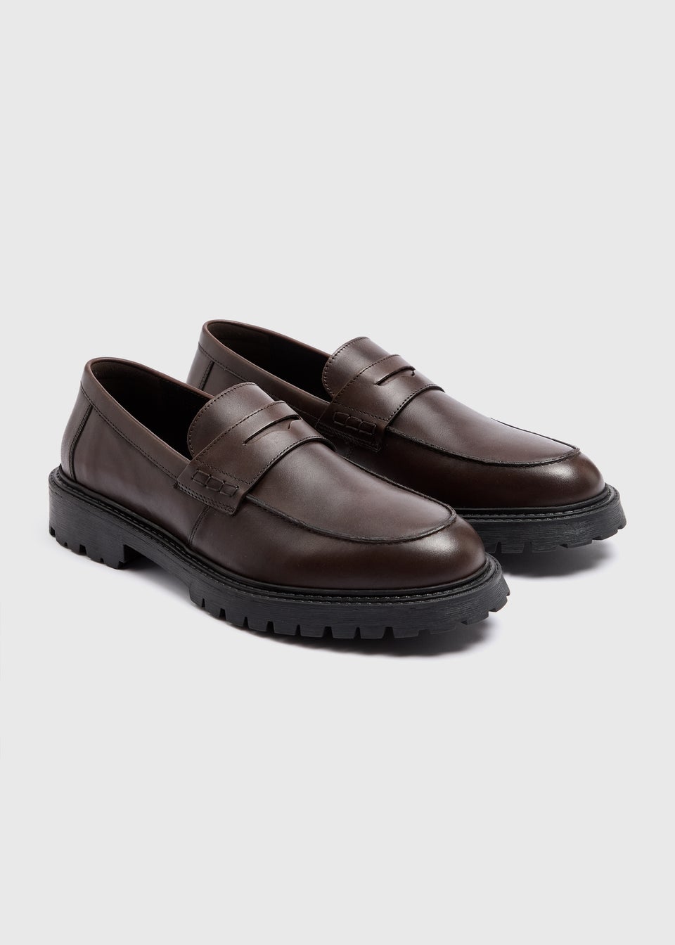 Brown Chunky Leather Loafers