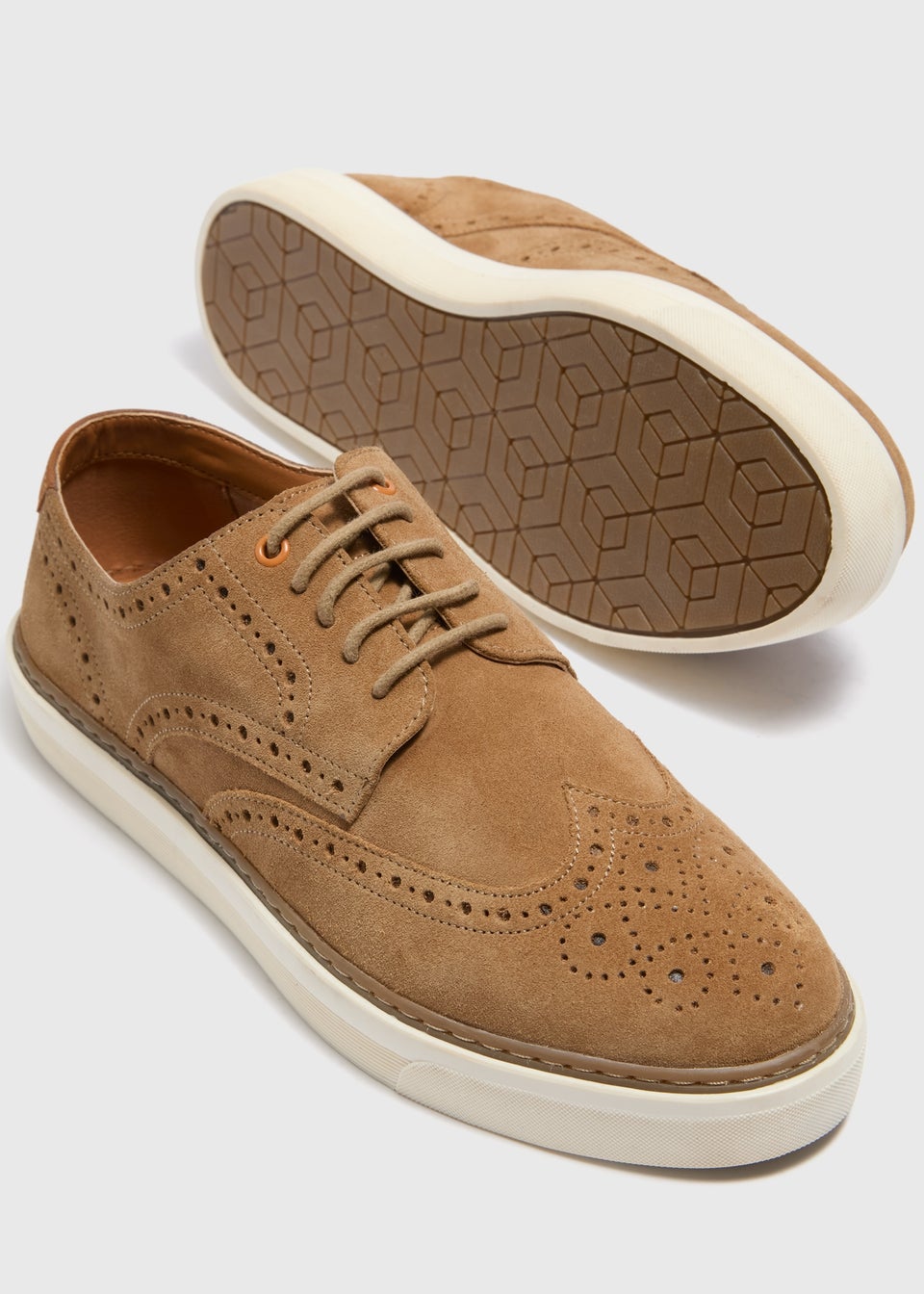 Beige Cup Sole Brogue Loafer