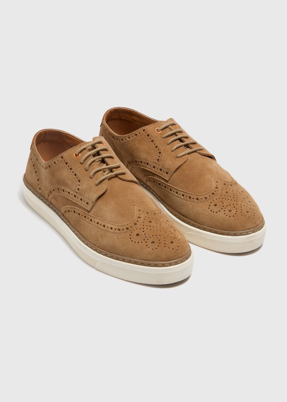 Beige Cup Sole Brogue Loafer