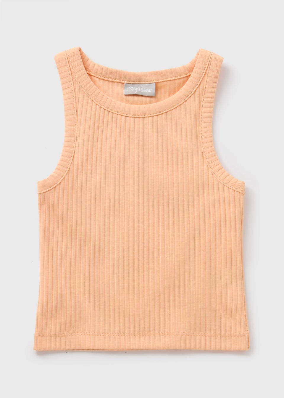 Girls Orange Ribbed Vest