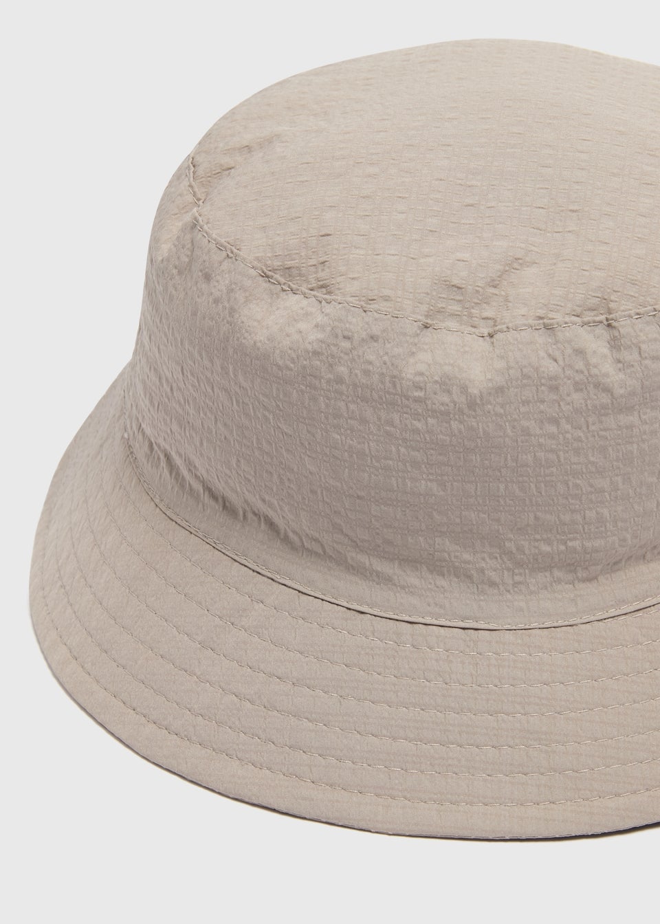 Stone Seersucker Stripe Bucket Hat
