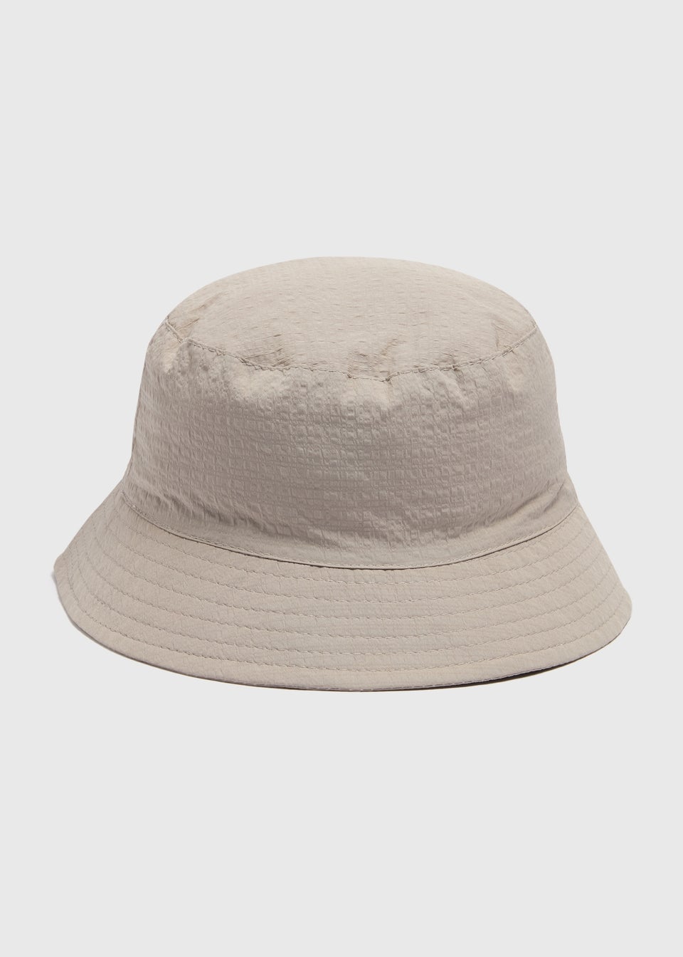 Stone Seersucker Stripe Bucket Hat