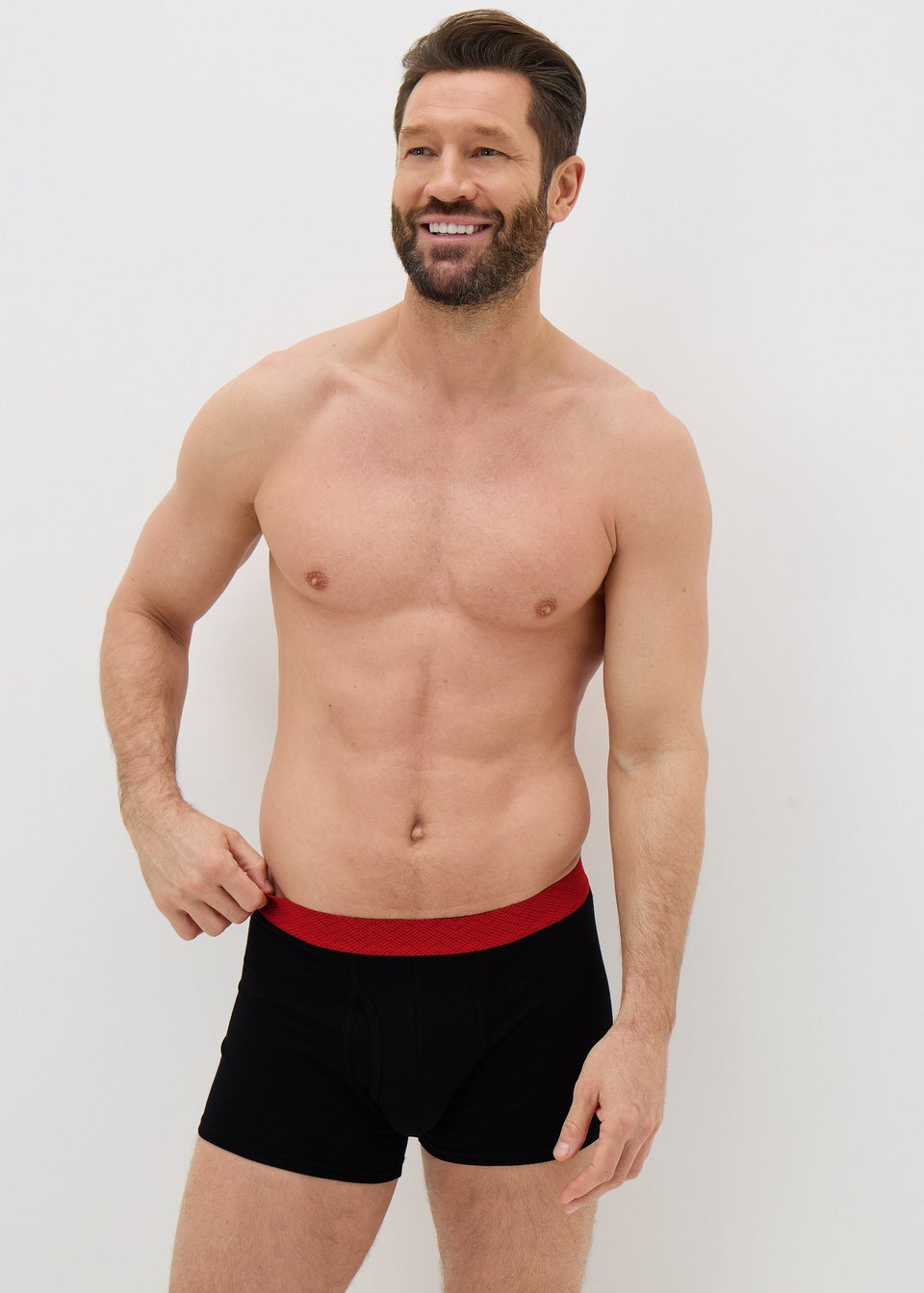 5 Pack Black Coloured Waistband Keyhole Boxers