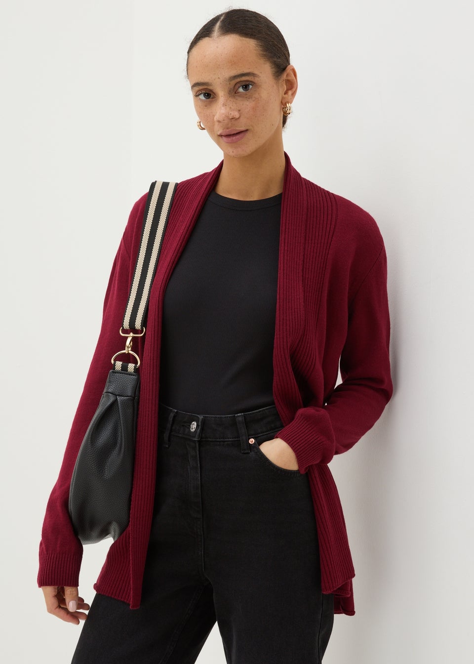 Burgundy Longline Cardigan