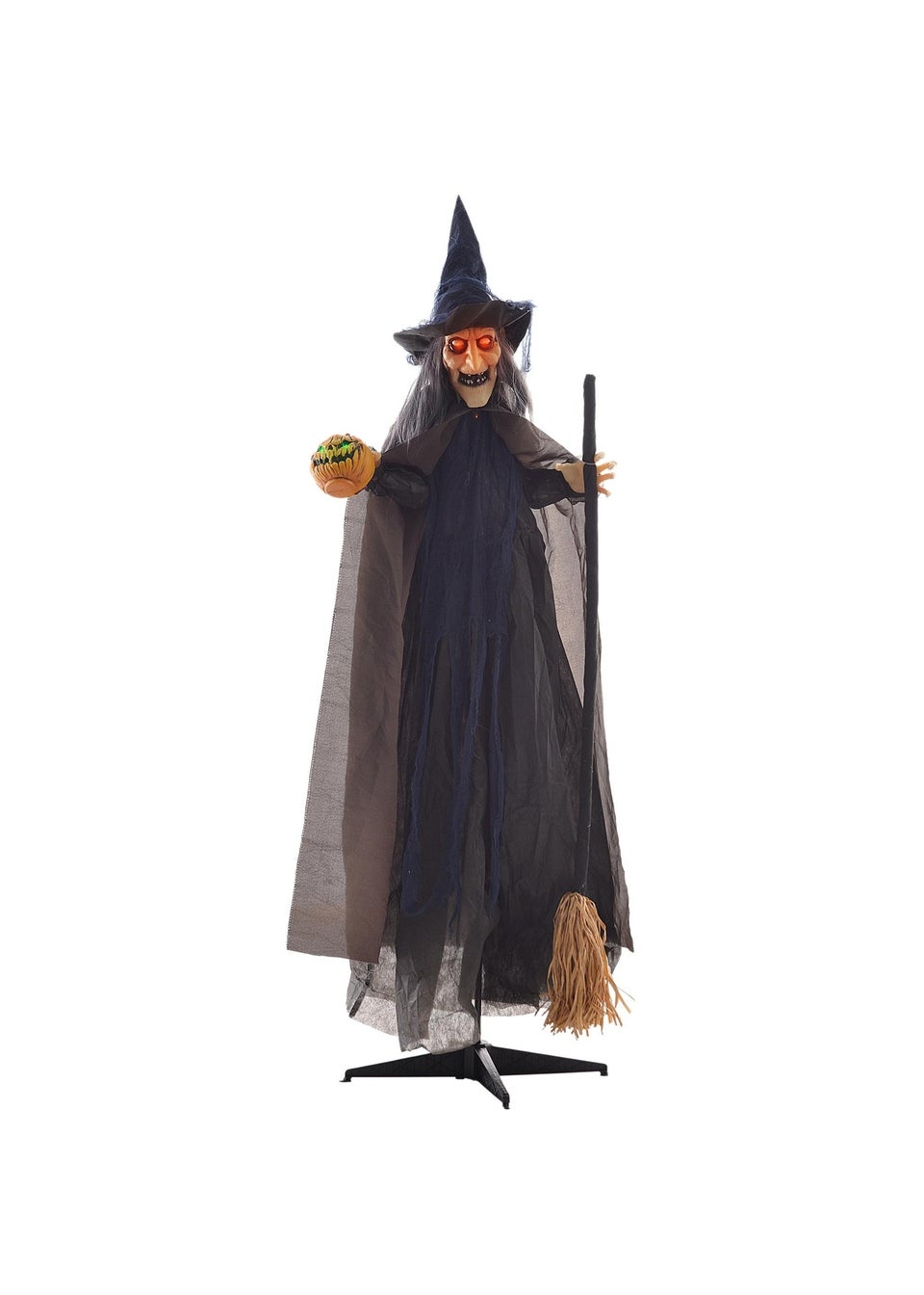 HOMCOM Witch with Broomstick Outdoor Halloween Decoration (190cm 75")