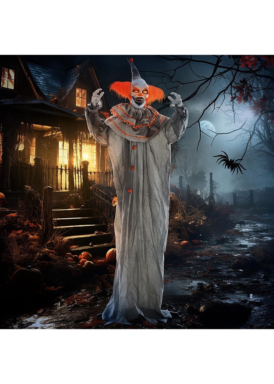 HOMCOM Orange Classic Clown Outdoor Halloween Decoration (183cm 72")