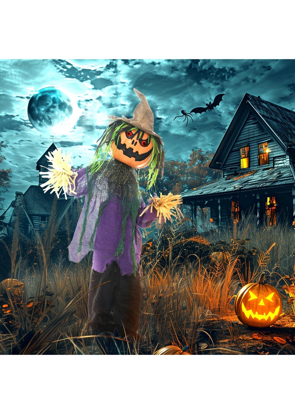 HOMCOM Pumpkin Outdoor Halloween Decoration (114cm 45")