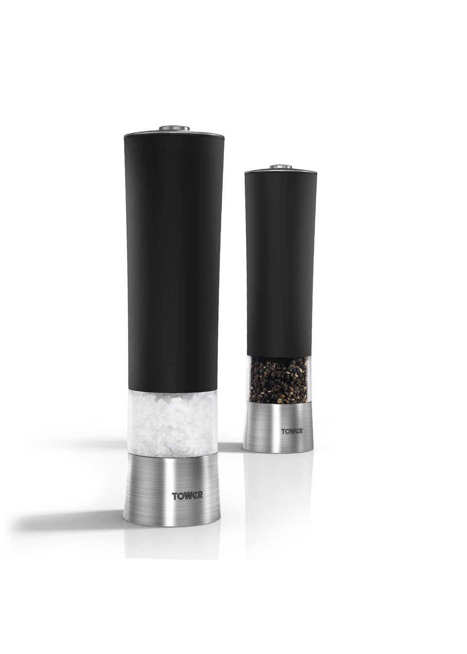 Tower Twin Pack Black Electric Salt & Pepper Mill