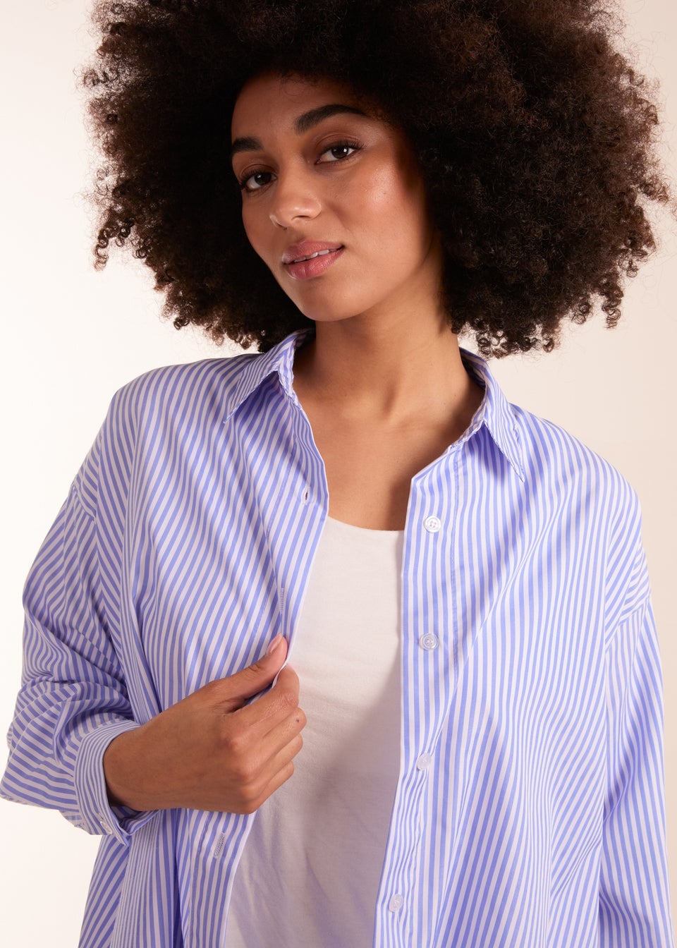 Blue Vanilla Blue Oversized Stripe Shirt